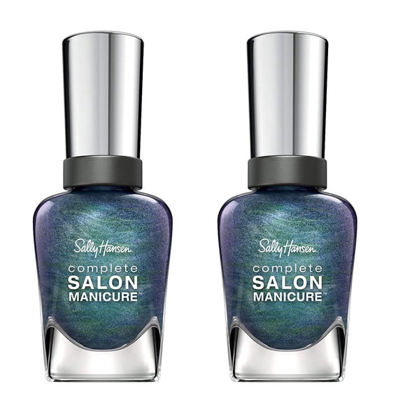 (2 Pack) Sally Hansen Complete Salon Manicure Nail Color, Black and Blue 0.50 Ounces