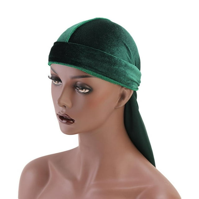 Unisex Adultos Suave y transpirable Bandana Sombrero Long Headwrap Long Tail Chemo - Verde, tal se describe Macarena Gorra de terciopelo Bandana Durag