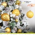 thumbnail image 3 of Esferas para árbol de navidad Artego extra grandes de 15 cm de diámetro paq 6 esferas  Dorado * Línea Caramel 3 texturas y acabados diferentes para colgar Christmas ornaments, 3 of 7
