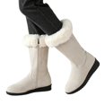 thumbnail image 6 of Women's Slip on Knee High Boots, Plus Size Warm Fleece Lined Side Zipper Round Toe Winter Boots with Breathable Upper and Non Slip Sole, Cozy Footwear for Cold Weather Daily Wear, 6 of 6