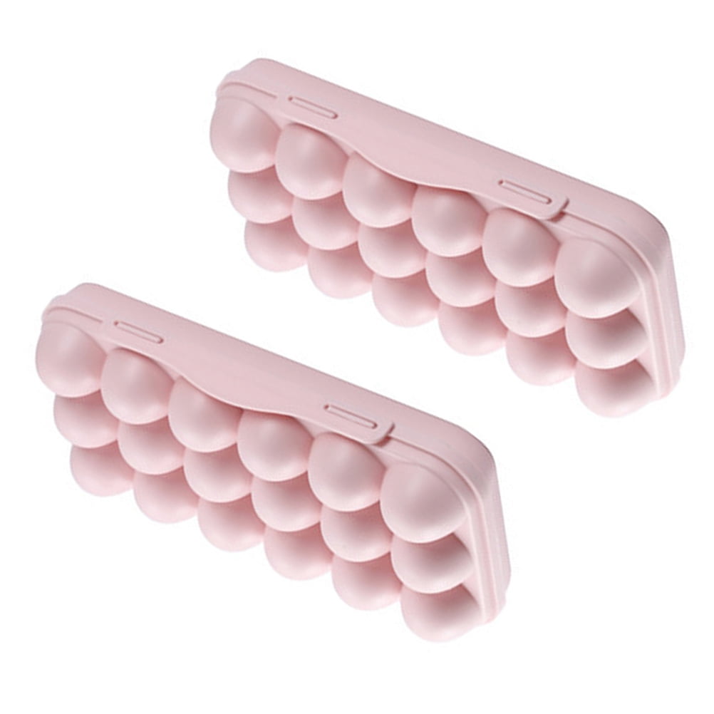 UPKOCH Egg Storage Box for Family Solution Organizer with Cover 30.00X15.00X6.50CM Pink