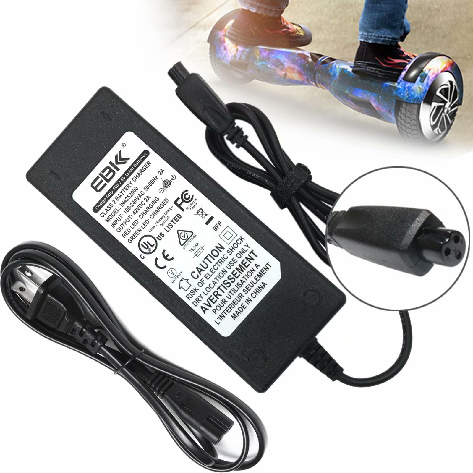 42V 2A Adapter US Charger Power Supply for Balancing Electric Scooter Hoverboard 