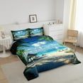 thumbnail image 3 of Erosebridal Coastal Beach Comforter Sets,Tropical Plants Comforters & Duvets,Teens Bedroom Decor,Reversible,Breathable,2pcs, 3 of 8