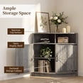 thumbnail image 6 of Jableast 33" Tall Farmhouse Corner Cabinet with Barn Door Design, Wooden Storage Cabinet with Open Display Shelf, Bathroom Cabinet with Hidden Storage for Living Room, Kitchen, Bathroom, Grey, 6 of 9