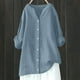 thumbnail image 2 of Blusa holgada con botones para mujer: camisa de manga larga y color liso, top informal con cuello en V para el trabajo o el fin de semana, tallas S-5XL., 2 of 4