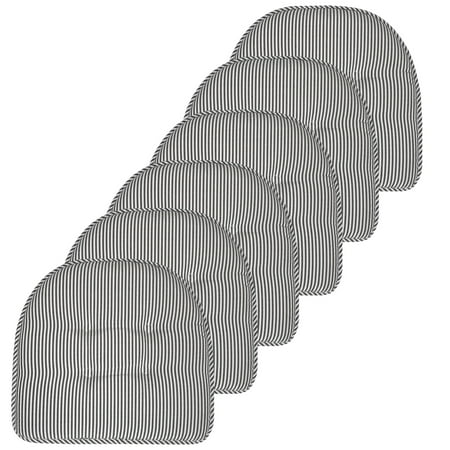 

Pinstripe U-Shaped Memory Foam Chair Pad Charcoal 6-Pack