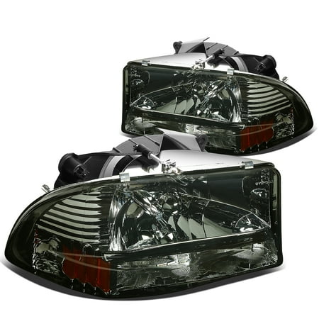For 97 04 Dodge Dakota Durango 1pc Per Corner Headlight Embly For 97 04 Dodge Dakota Durango 1pc Per Corner Headlight Embly Smoke Lens Amber Reflector 98 99 00 01 02 03