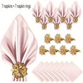 thumbnail image 1 of 1 elegante juego de servilletas de raso con exquisitos servilleteros | Imprescindible for bodas y vacaciones., 1 of 2