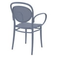 thumbnail image 6 of Luxury Commercial Living 33.5" Gray Stackable Outdoor Patio XL Arm Chair, 6 of 6