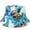 J618-Blue-Flower, variant on Reversible Bucket Hat For Men Women Summer Travel Beach Outdoor Fishing Hat 100% Cotton - J615-Light BLue