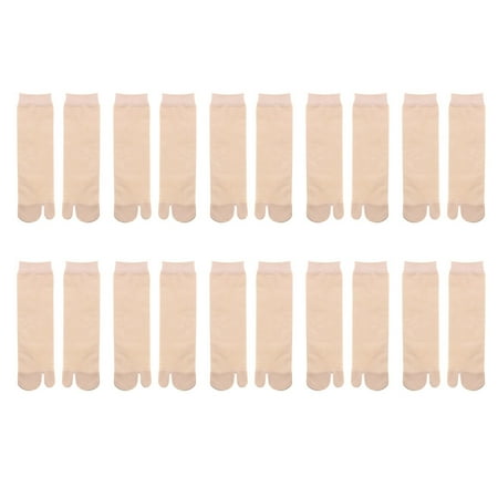 

1 Set 10 Pairs Summer Silk Big Toe Socks Short Sock Five-toed Socks Thin Clog Socks Flop Socks for Women and Men (Skin Color Free Size)