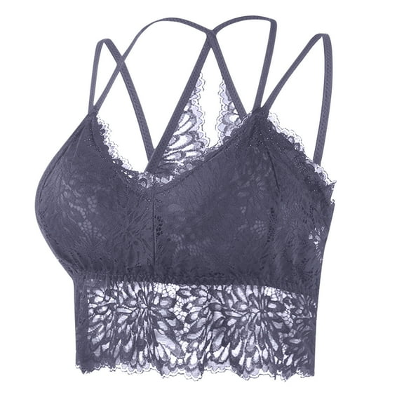 REORIAFEE Bras for Women Pull on Push up Bra Comfortable Lace Padded Bras with Full Back XL