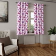 thumbnail image 2 of Ambesonne Hippie Grommet Curtain, Butterflies Colors, 50" x 63", Pink Purple, 2 of 6