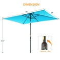 thumbnail image 6 of ACEGOSES 6x9ft Outdoor Patio Deck Market Umbrella, Outside Table Umbrellas with Non-Fading Polyester canopy,Lake Blue, 6 of 6
