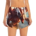 thumbnail image 2 of Balery Ferocious Dragon Fury Pantalones cortos deportivos para mujer con forro y dos bolsillos, elásticos, para entrenamiento, gimnasio, yoga-X-Large, 2 of 7