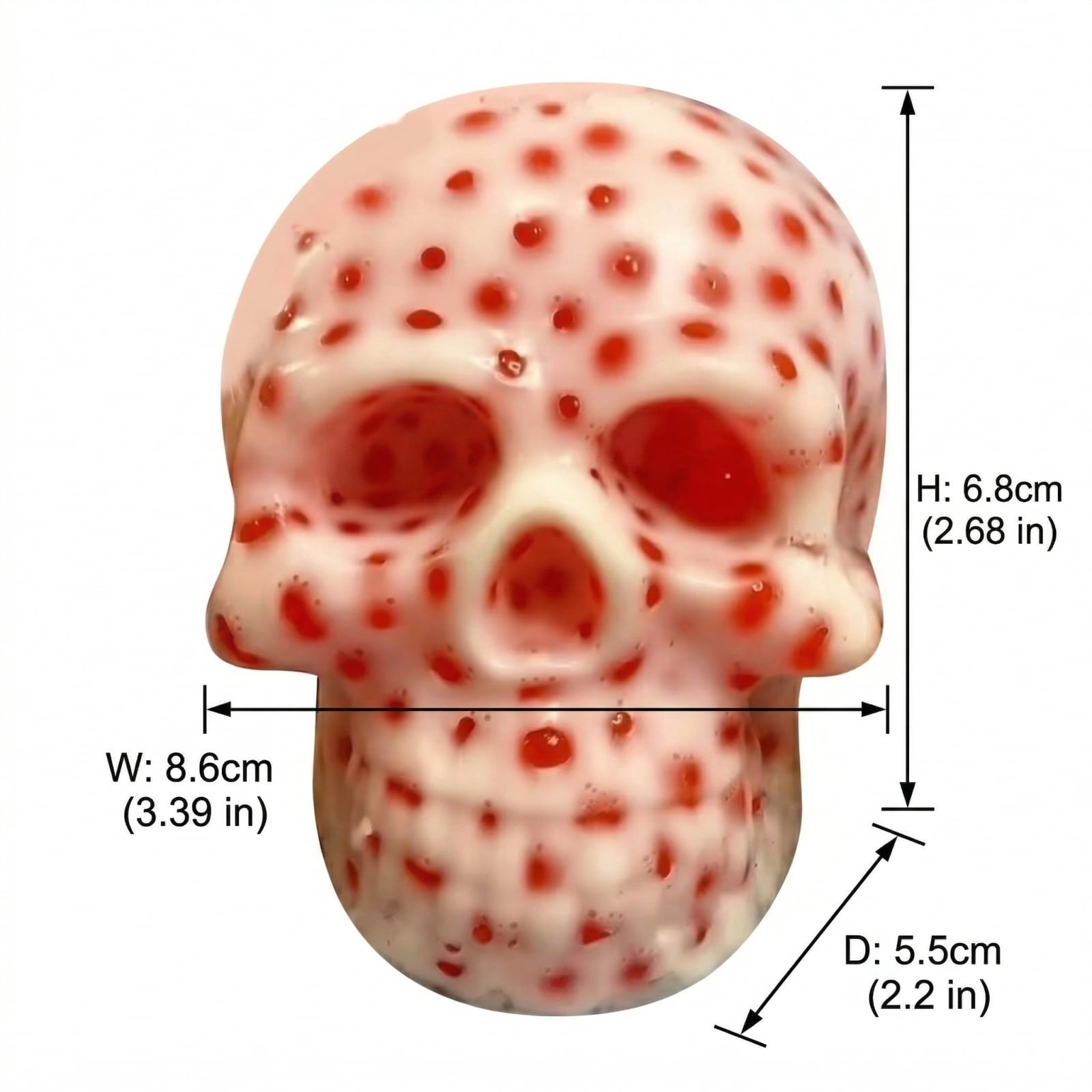 Skull Pimple Popping Squeeze Fidget, Novelty Stress Relief Reliever with Calming Effect, Funny Skull Hand Tool for Anxiety and Party Favor Fun，Blue