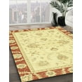 thumbnail image 2 of Ahgly Company Indoor Round Abstract Yellow Oriental Area Rugs, 4' Round, 2 of 6