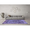 thumbnail image 3 of Ahgly Company Machine Washable Indoor Square Abstract Blue Modern Area Rugs, 8' Square, 3 of 4