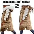 thumbnail image 4 of Cutuoiiu Women's Casual Winter Long Puffer Coats Stand Collar Sleeveless Hooded Zip up Coat with Pockets Gifts, 4 of 9