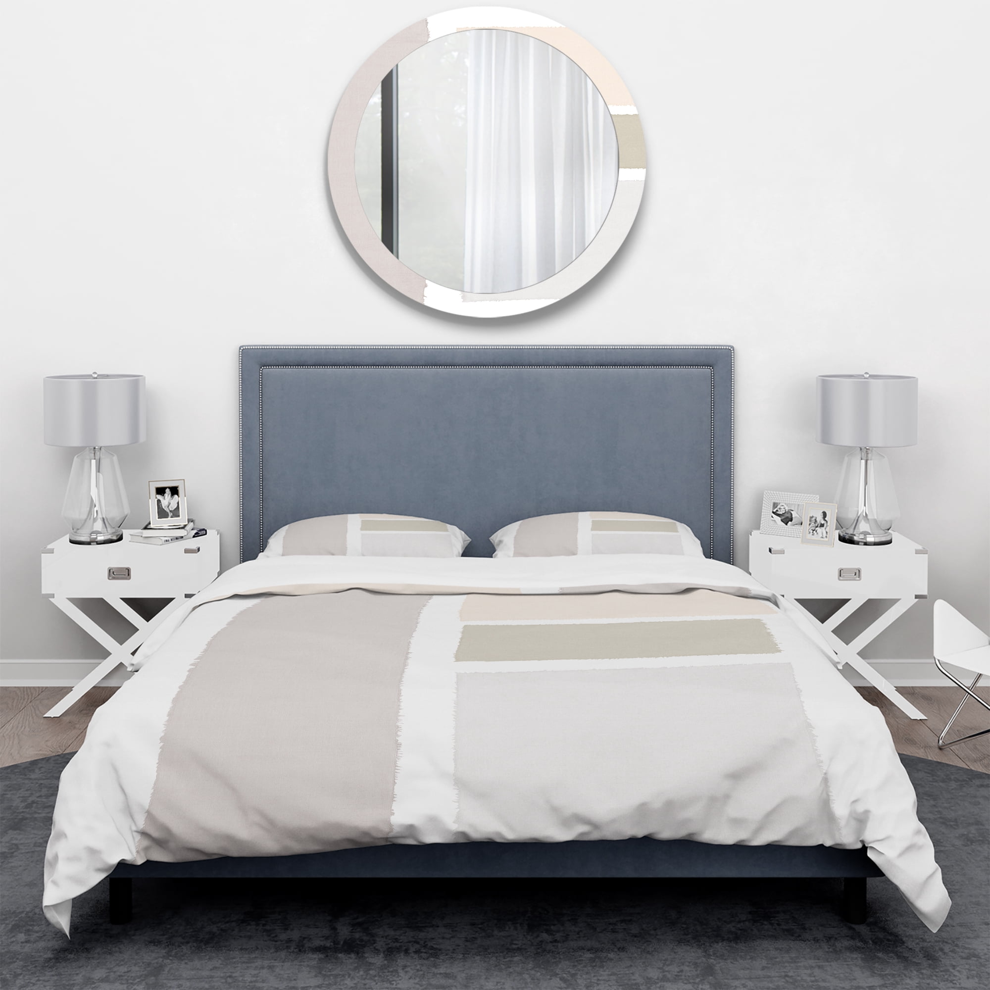 Designart 'Painted Simple Form Neutral on White' Geometric Duvet Cover Set