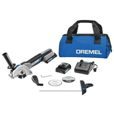 UPC: 0080596057596 | Dremel US20V-02 – Compact Circular Saw Kit with 2 20V Batteries  Charger & Storage Bag  Cordless Compact Saw  Ideal for Flush Cutting  Plunge Cutting and Surface Preparation