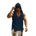 thumbnail image 4 of Guluxicc Cotton Tank Tops for Men Drawstring Hooded Solid Color Shirts Regular Fit Summer Outdoor Casual Sleeveless Tops, 4 of 9