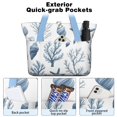 thumbnail image 2 of Tote Bag for Women - Coastal Coral Starfish Shoulder Bag - Large Utility Work Duffle Bag with Zipper Handbag for Travel, Work, Sprots, 2 of 5