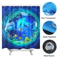 thumbnail image 5 of Kids Dolphin Shower Curtain for Bathroom Decor 72Wx78H Ocean Sea Underwater Turtle Fish Tropical Coral Reef Marine Wildlife Art Printed Fabric Polyester Waterproof 12 Pack Plastic Hooks, 5 of 7