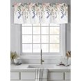 thumbnail image 4 of Rustic Floral Leaves Curtain Valances for Windows, Spring Watercolor Flowers Kitchen Valance Window Treatment, Light Filtering Block Curtains for Bathroom/Bedroom/Living Room 60'' x 18'', 4 of 9