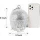 thumbnail image 5 of Bolso de mano de noche de cristal con bola redonda para mujer, bolsos de fiesta de boda con borlas, plateado Feliz Sencillez, 5 of 5