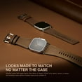 thumbnail image 5 of Leather Bands Compatible for Apple Watch Ultra Band 49mm 46mm 45mm 44mm 42mm, Genuine Calfskin Leather Durable Matel Connector Replacement Strap Fits Men iWatch Ultra 10 9 8 7 6 5 4 3 SE, 5 of 7