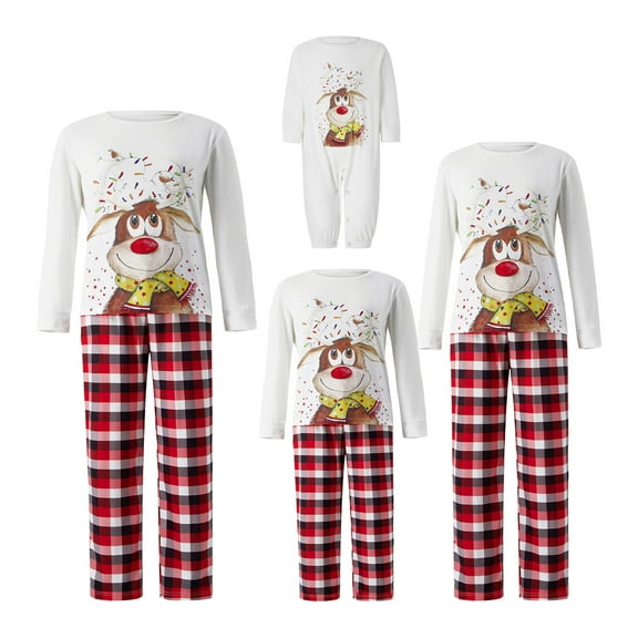 Elippeo Christmas Family Pajamas Holiday Christma Pajama Family Matching Pjs Set Cute Sleepwear Elk Xmas Jammies for Couples Youth