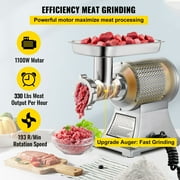 VEVOR 550lbs/H Electric Meat Grinder,1100W Commercial Sausage Stuffer Filler Stainless Steel 220 RPM 1.5HP for Industrial and Home Use, 550LB, Sliver