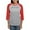 Heather/Red, variant on CafePress - Delta Sigma Phi Grayscale Logo Long Sleeve T Shirt - Womens Baseball Tee