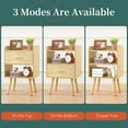 thumbnail image 7 of NightStand with Fabric Drawer, Mid Century Modern Bedside Table with Open Shelf, Wood End Side Table for Bedroom Living Room, Nature Wood, 7 of 7