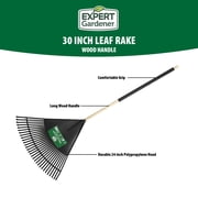 Expert Gardener 30-inch Wood and Poly Leaf Rake