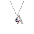 thumbnail image 2 of Delight Jewelry Silvertone Texas Outline with Flag Silvertone Always My Mother Bar Charm Necklace, 23", 2 of 4
