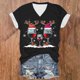 thumbnail image 1 of Fiudx Ofertas Relámpago Moda Mujer Casual Cuello En V Blusa Sólida Manga Corta Camiseta Verano Tops, 1 of 3