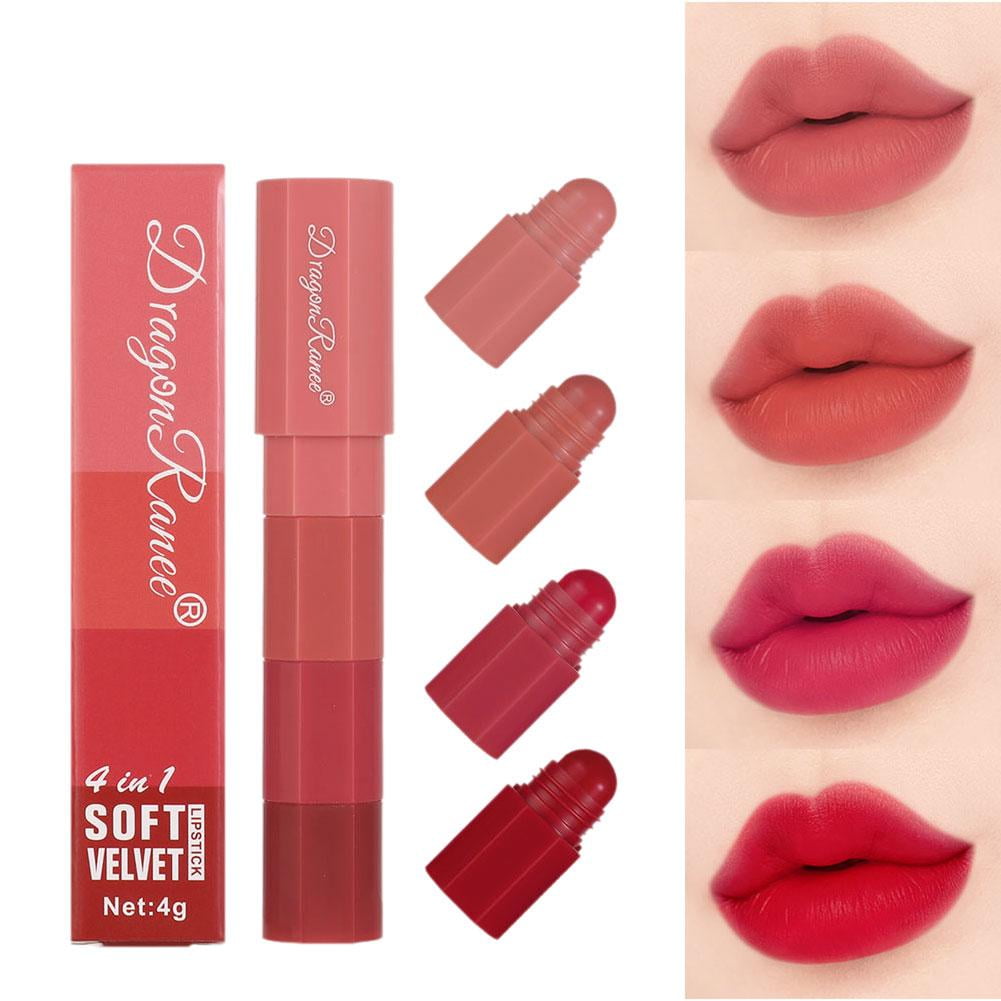 Mini lápices labiales, juego de 4 colores, lápiz labial mate ...