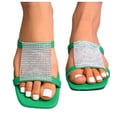 thumbnail image 2 of WILLBEST Bedroom Slippers Women Women's Square Toe Rhinestone Flat Sandal Slippers, 2 of 4