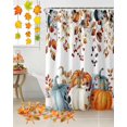 thumbnail image 3 of Thanksgiving Pumpkin Shower Curtain Set ，Waterproof Fabric Shower Curtains Eucalyptus Leaves Farmhouse Shower Curtains for Bathroom,Bathroom Decor 48"x72", 3 of 7