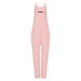 thumbnail image 4 of FRSASU Plus size jumpsuit Women Cold Shoulder Jumpsuit Solid Suspender Jumpsuits Wide Pocket Leg Pant Pink 12(XXL), 4 of 5