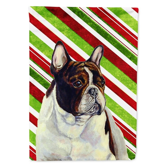 French Bulldog Candy Cane Holiday Christmas Garden Flag