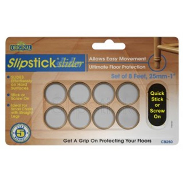 Slipstick 222048 1 in. Slider Foot Chocolat - Pack de 8