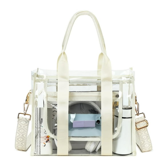 Bolsa de mano transparente para mujer aprobada por el estadio