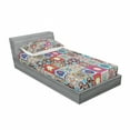 thumbnail image 3 of Ambesonne Colorful Fitted Sheet & Pillow Sham Set, Geometric Mosaic Tiles, Full, Multicolor, 3 of 3