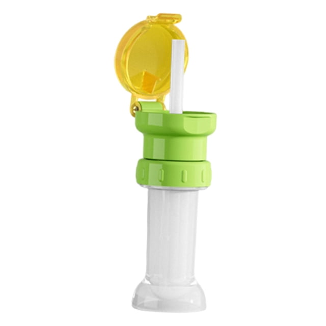 Tapa de botella de agua con tapa giratoria de pajita, bonita tapa de repuesto, fácil de usar Verde Amarillo
