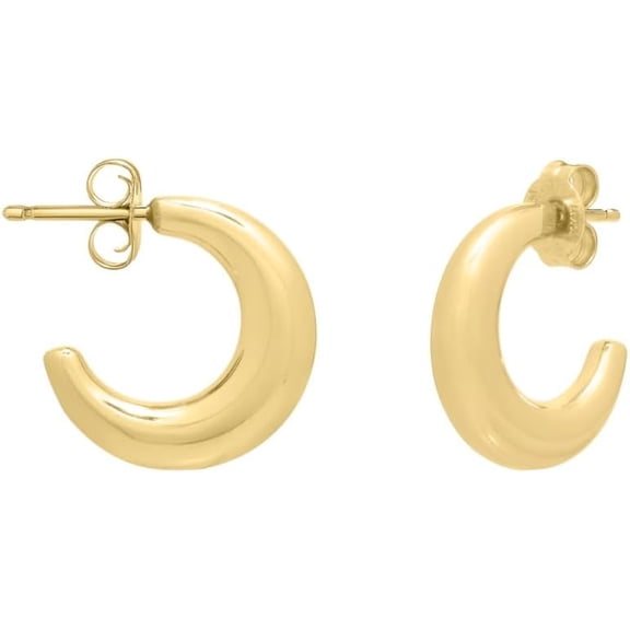 Floreo 14k Yellow Gold 14mm Puffy C Hoop Earrings