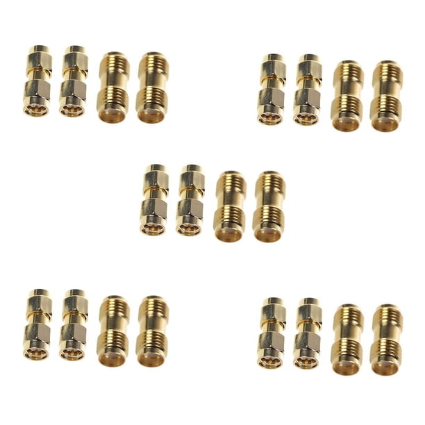 10 Piezas SMA Macho Una SMA Macho Enchufe + 10 Piezas SMA Hembra Una SMA Hembra Jack Conector de Adaptador Coaxial RF