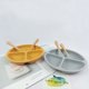 thumbnail image 2 of Plato de suplemento alimenticio de silicona para niños, vajilla de alimentación infantil, compartimento integrado resistente a caídas de tres rejillas, resistente a altas temperaturas, placa sin, 2 of 5